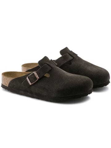 Birkenstock Leder-Clogs "Boston" in Braun - Weite N