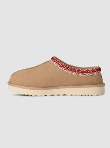 UGG Leder-Hausschuhe "Tasman II" in Beige/ Rot