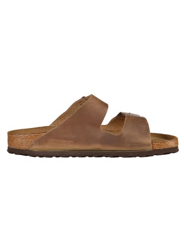 Birkenstock Leder-Pantoletten "Arizona" in Hellbraun - Weite S