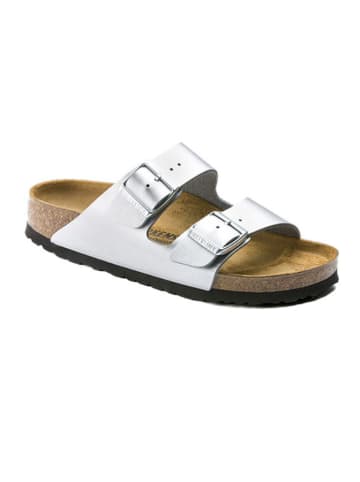 Birkenstock Pantoletten "Arizona" in Silber - Weite S