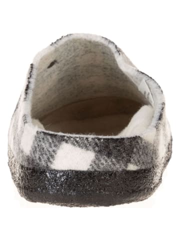 Birkenstock Leder-Hausschuhe in Schwarz/ Weiß