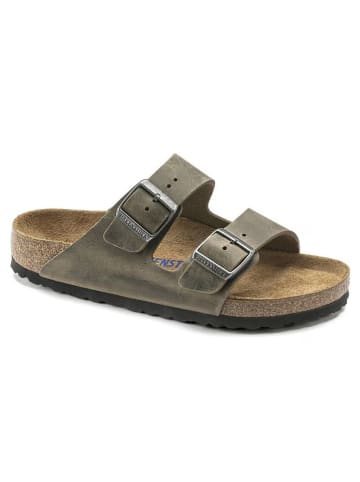 Birkenstock Skórzane klapki "Arizona" w kolorze khaki
