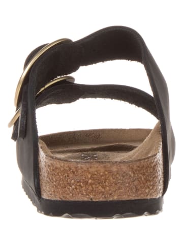 Birkenstock Leder-Pantoletten "Arizona Big Buckle" in Schwarz