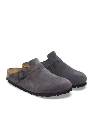 Birkenstock Leren clogs "Boston" grijs - wijdte N