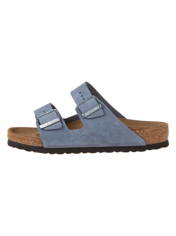 Birkenstock Skórzane klapki "Arizona" w kolorze błękitnym