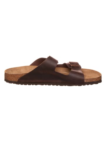 Birkenstock Leder-Pantoletten "Arizona" in Braun