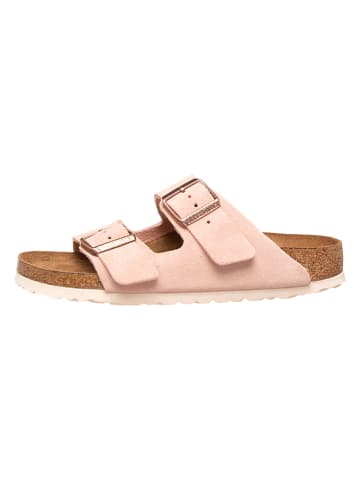 Birkenstock Leren slippers "Arizona" lichtroze - wijdte S