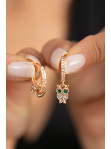 Heliophilia Vergulde oorhangers met edelstenen