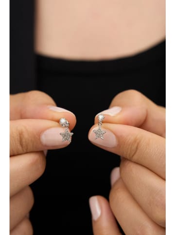 Heliophilia Srebrne kolczyki-wkrętki z cyrkoniami