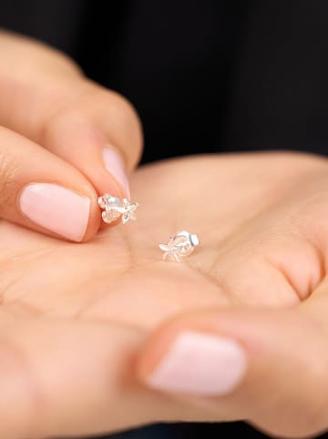 Heliophilia Srebrne kolczyki-wkrętki z cyrkoniami