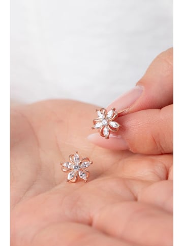 Heliophilia Rosévergulde oorstekers met edelstenen