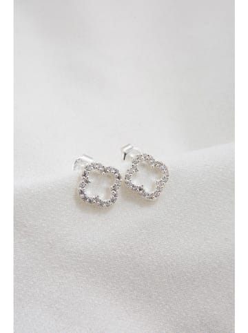 Heliophilia Srebrne kolczyki-wkrętki z cyrkoniami