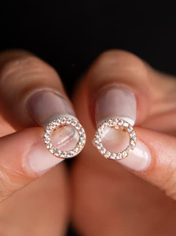 Heliophilia Srebrne kolczyki-wkrętki z cyrkoniami