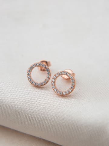 Heliophilia Srebrne kolczyki-wkrętki z cyrkoniami