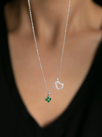 Heliophilia Silber-Halskette mit Schmuckelementen - (L)43 cm