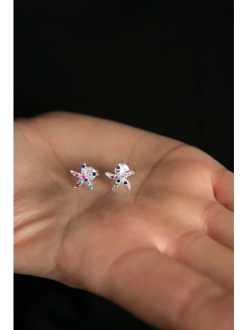 Heliophilia Zilveren oorstekers met edelstenen