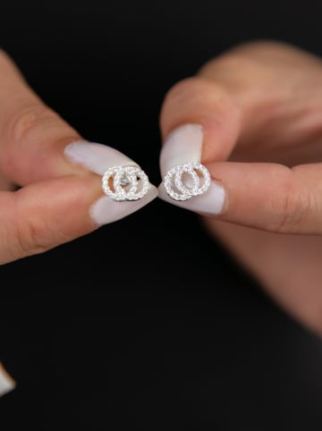 Heliophilia Zilveren oorstekers met edelstenen