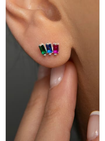 Heliophilia Srebrne kolczyki-wkrętki z cyrkoniami