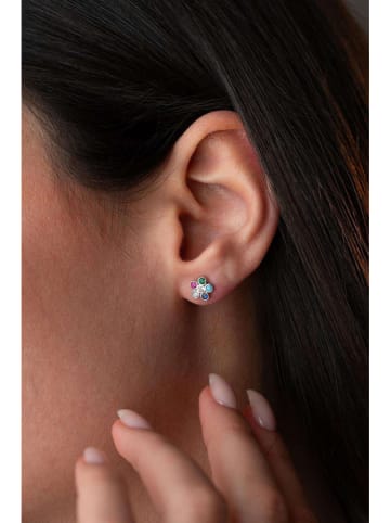 Heliophilia Srebrne kolczyki-wkrętki z cyrkoniami