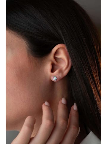 Heliophilia Srebrne kolczyki-wkrętki z cyrkoniami