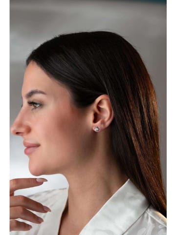 Heliophilia Srebrne kolczyki-wkrętki z cyrkoniami