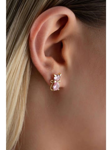 Heliophilia Pozłacane kolczyki-wkrętki z cyrkoniami