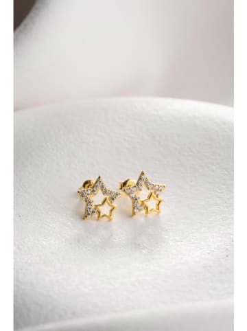 Heliophilia Vergulde oorstekers met edelstenen