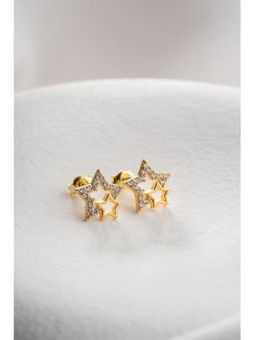 Heliophilia Pozłacane kolczyki-wkrętki z cyrkoniami