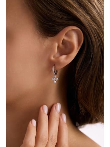 Heliophilia Srebrne kolczyki-kreole z cyrkoniami