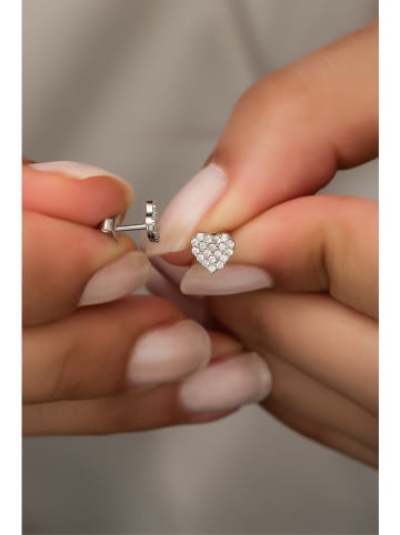 Heliophilia Srebrne kolczyki-wkrętki z cyrkoniami