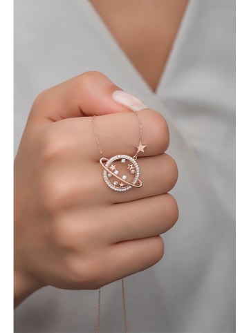 Heliophilia Srebrny naszyjnik z elementem ozdobnym - dł. 42 cm