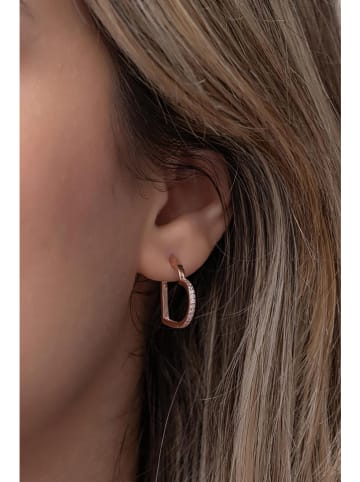 Heliophilia Rosévergulde creolen met edelstenen