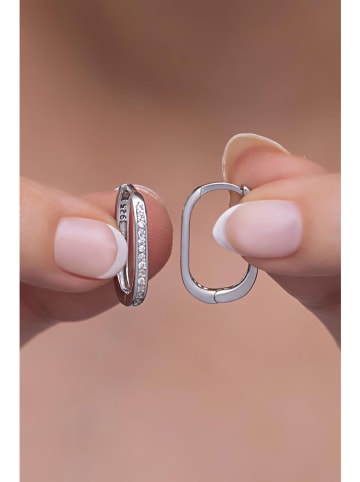 Heliophilia Zilveren creolen met edelstenen