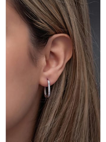 Heliophilia Zilveren creolen met edelstenen