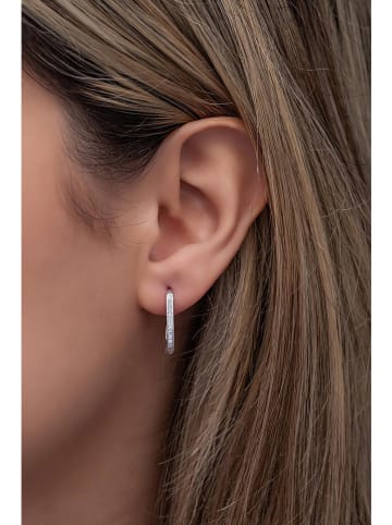 Heliophilia Zilveren creolen met edelstenen