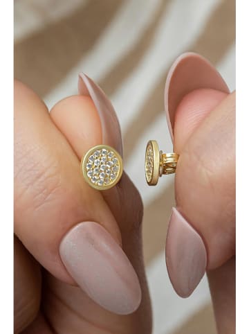 Heliophilia Vergulde oorstekers met edelstenen