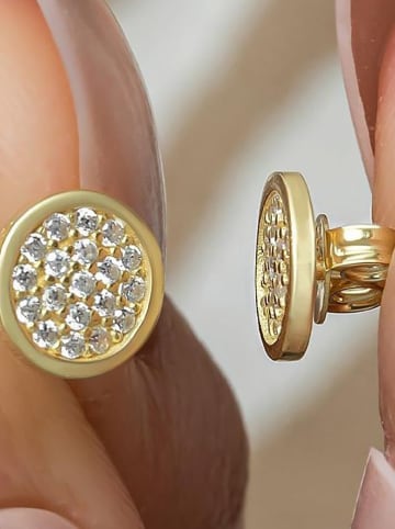 Heliophilia Vergulde oorstekers met edelstenen