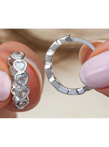 Heliophilia Srebrne kolczyki-kreole z cyrkoniami