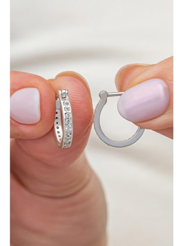 Heliophilia Zilveren creolen met edelstenen