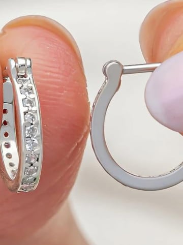 Heliophilia Silber-Creolen mit Edelsteinen