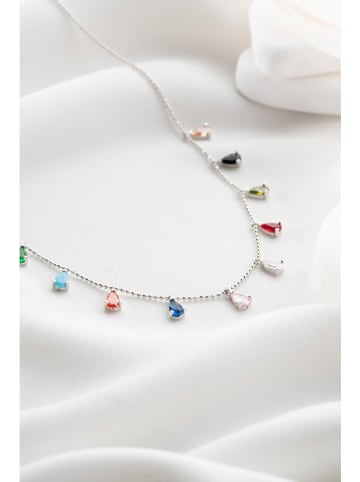 Heliophilia Srebrny naszyjnik z elementami ozdobnymi - dł. 42 cm