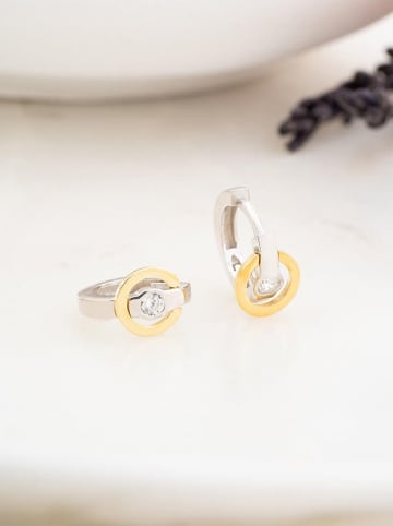 Heliophilia Srebrne kolczyki-kreole z cyrkoniami