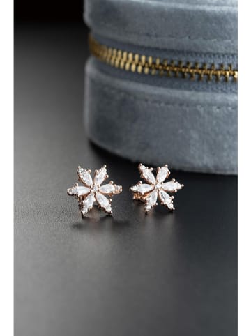 Heliophilia Rosévergulde oorstekers met edelstenen