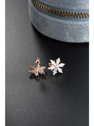 Heliophilia Rosévergulde oorstekers met edelstenen