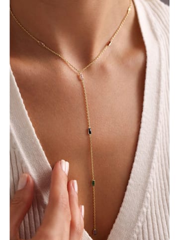 Heliophilia Vergulde ketting met sierstenen - (L)42 cm