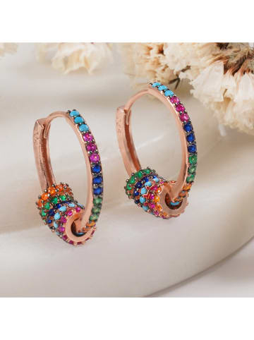 Heliophilia Silber-Creolen mit Edelsteinen