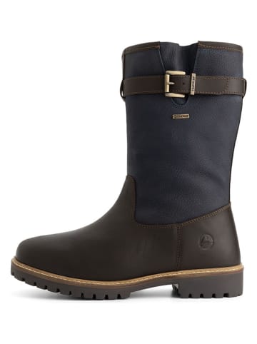 TRAVELIN' Skórzane botki "Aremark" w kolorze brązowo-granatowym