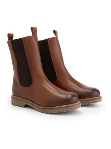 TRAVELIN' Leder-Chelsea-Boots "Forsand" in Hellbraun