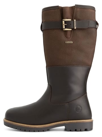 TRAVELIN' Skórzane kozaki "Grimdalen" w kolorze brązowym