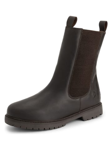 TRAVELIN' Leren chelseaboots "Herning" bruin